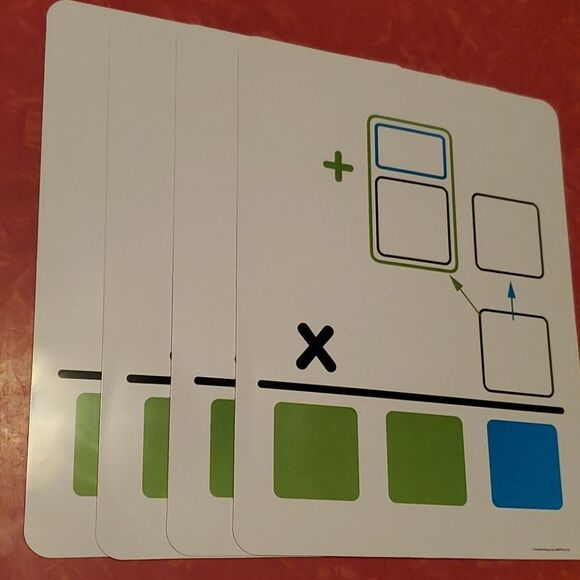 Multiplication Dry Erase Boards 2x1 2x2 Set of 4 Homeschool - Picture 1 of 8